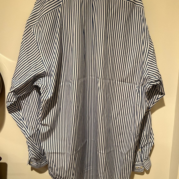 RALPH LAUREN Men's Button Down Dress Shirt Striped Blue and White 17.5 XL - Picture 6 of 6